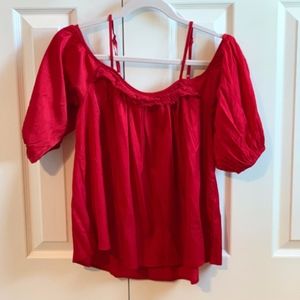 Red Velvety Blouse